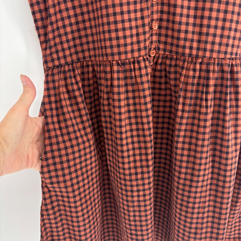 Nation LTD Tegan Ruffle Sleeve Mini Dress V‎ Neck Button Front Coral XS Pockets - Picture 7 of 12